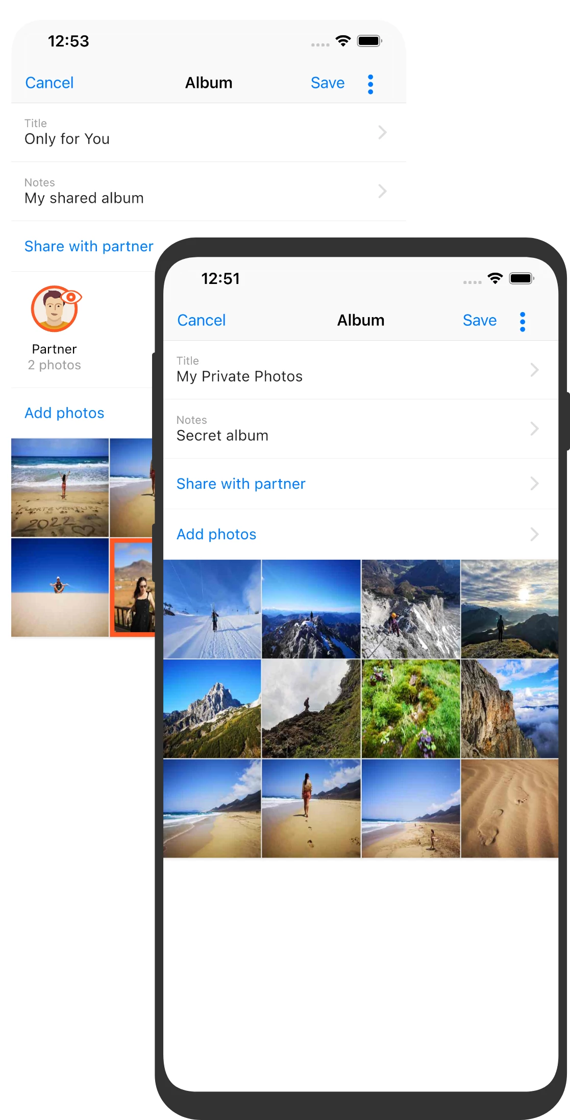 Secure photo albums